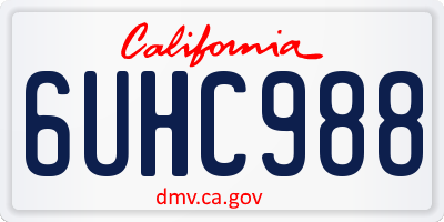 CA license plate 6UHC988