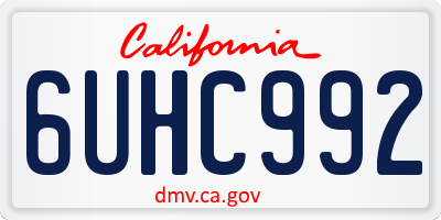 CA license plate 6UHC992