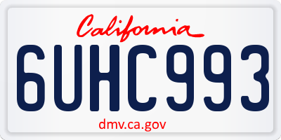 CA license plate 6UHC993