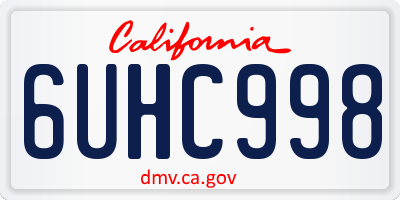 CA license plate 6UHC998