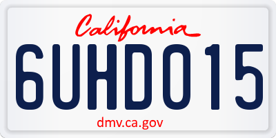 CA license plate 6UHD015