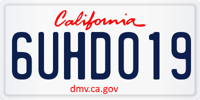 CA license plate 6UHD019