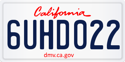 CA license plate 6UHD022