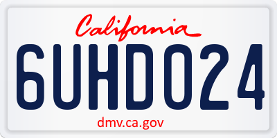 CA license plate 6UHD024