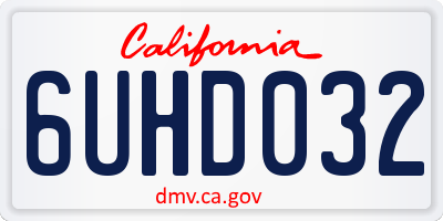 CA license plate 6UHD032