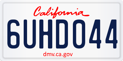 CA license plate 6UHD044