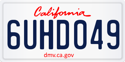 CA license plate 6UHD049