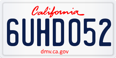 CA license plate 6UHD052