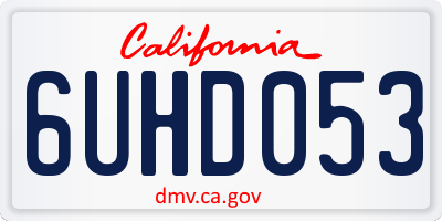 CA license plate 6UHD053