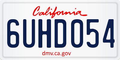 CA license plate 6UHD054