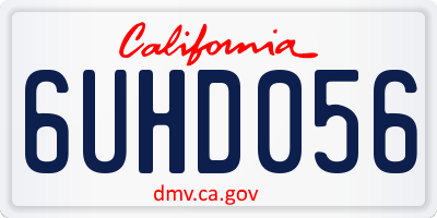 CA license plate 6UHD056
