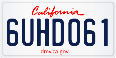 CA license plate 6UHD061