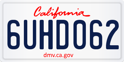 CA license plate 6UHD062