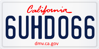 CA license plate 6UHD066