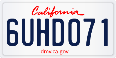 CA license plate 6UHD071