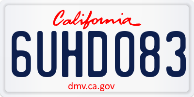 CA license plate 6UHD083