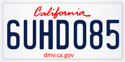 CA license plate 6UHD085