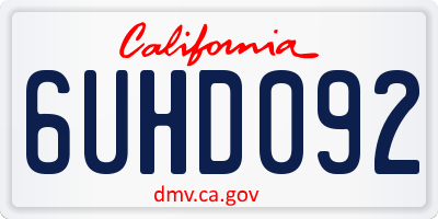 CA license plate 6UHD092