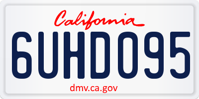 CA license plate 6UHD095