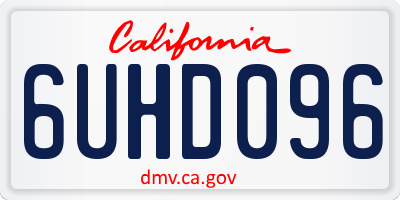 CA license plate 6UHD096