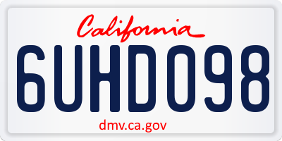 CA license plate 6UHD098