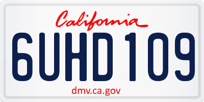 CA license plate 6UHD109