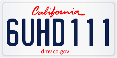 CA license plate 6UHD111