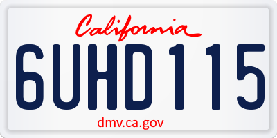 CA license plate 6UHD115
