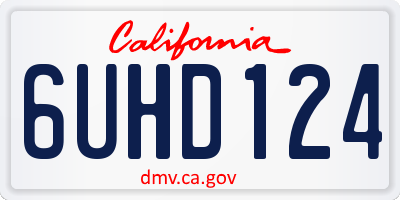 CA license plate 6UHD124