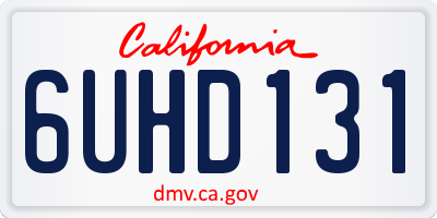 CA license plate 6UHD131
