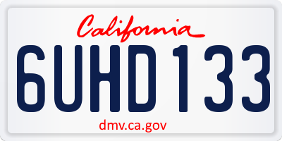 CA license plate 6UHD133