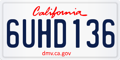 CA license plate 6UHD136