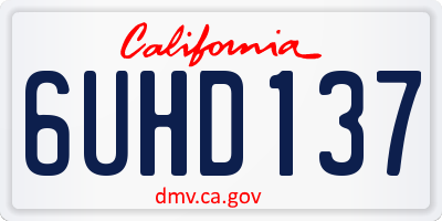 CA license plate 6UHD137