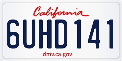 CA license plate 6UHD141