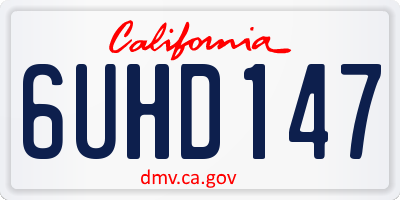 CA license plate 6UHD147