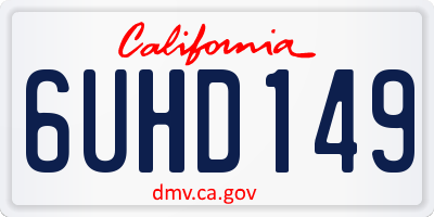 CA license plate 6UHD149