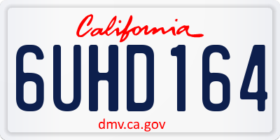 CA license plate 6UHD164