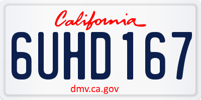 CA license plate 6UHD167