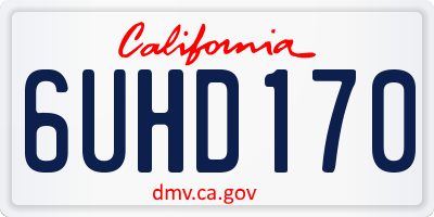 CA license plate 6UHD170
