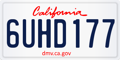 CA license plate 6UHD177