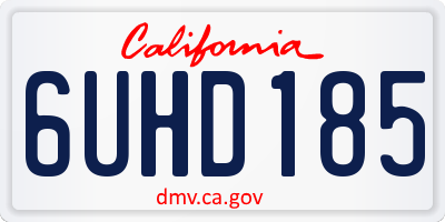 CA license plate 6UHD185