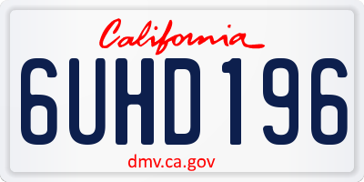 CA license plate 6UHD196
