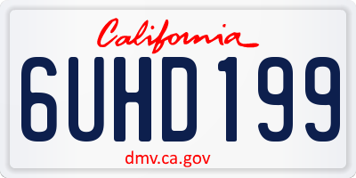 CA license plate 6UHD199