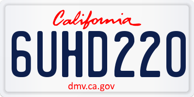 CA license plate 6UHD220