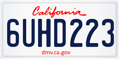 CA license plate 6UHD223
