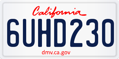 CA license plate 6UHD230