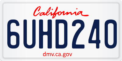 CA license plate 6UHD240