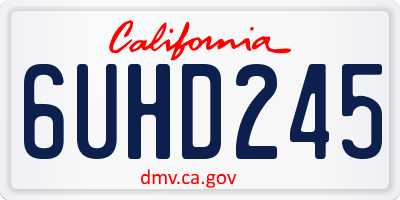 CA license plate 6UHD245
