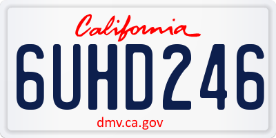 CA license plate 6UHD246