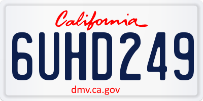 CA license plate 6UHD249